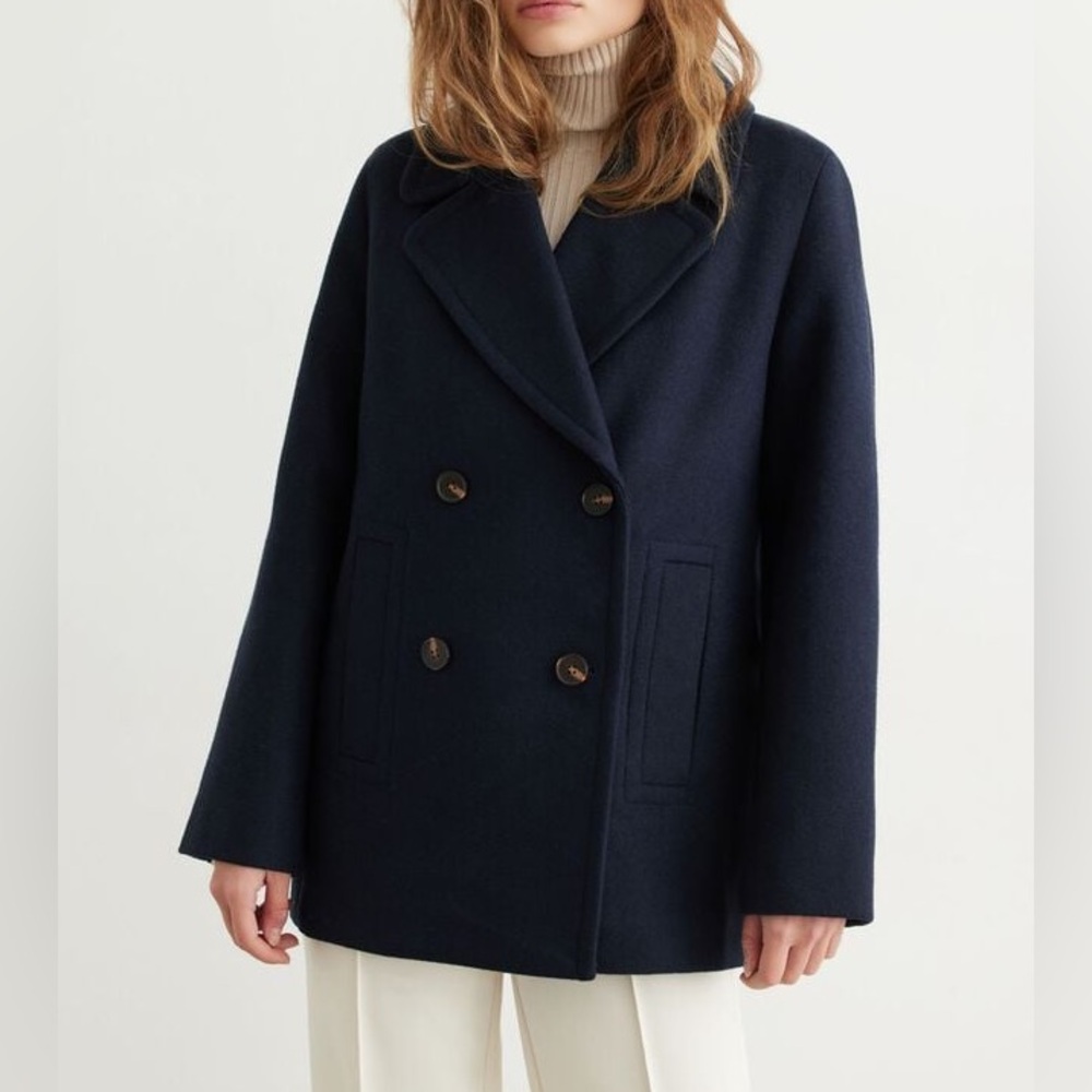 NWT DYNAMITE NAVY MIDLENGTH PEACOAT WOMENS MEDIUM